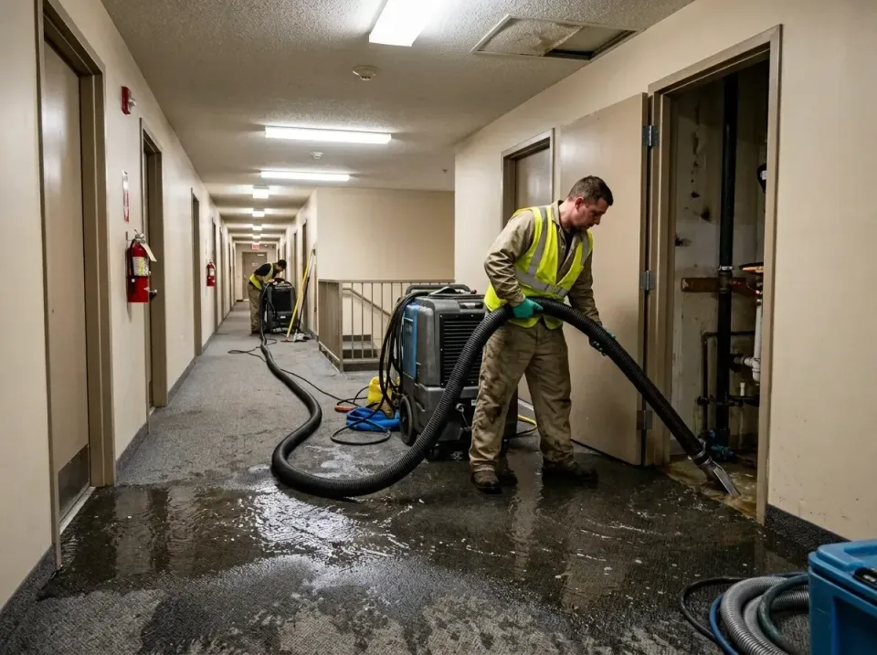 multi-unit-apartment-hallway-f-005 — frequently asked questions, Emergency Burst Pipe Water Extraction & Removal in Bethalto…